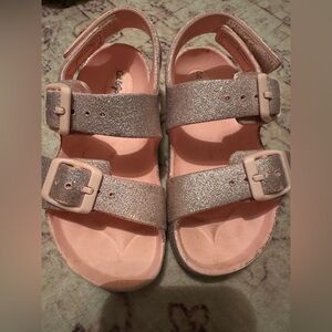 Cat & Jack Glitter Strap Sandals - Glitter Pink toddler size 8